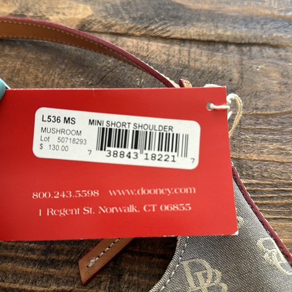 Dooney and Bourke mini short shoulder bag in mushroom. - Picture 5 of 5